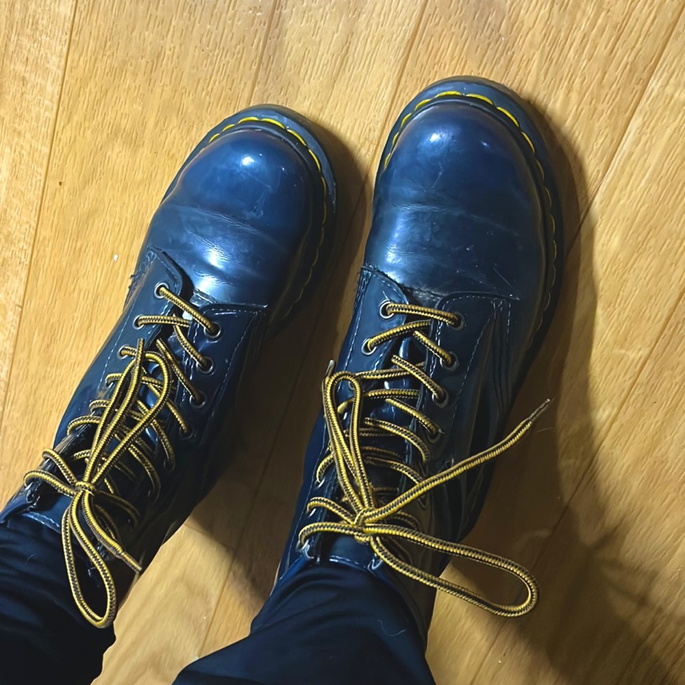 Dr. Martens Vegan 1460 Cambridge Brush Boots navy blue woman’s 7 doc martins